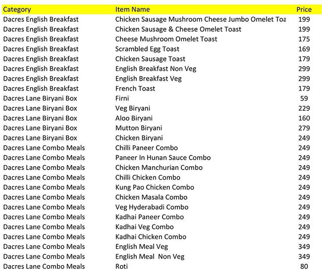 Menu