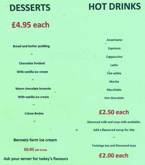 Menu at Refectory pub & bar, Hampton, 92 High St