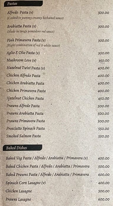 Menu of Basil With A Twist T. Nagar Chennai