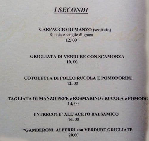 Menu di Primo Gusto 