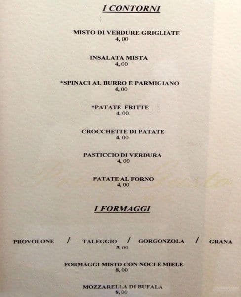 Menu di Primo Gusto 