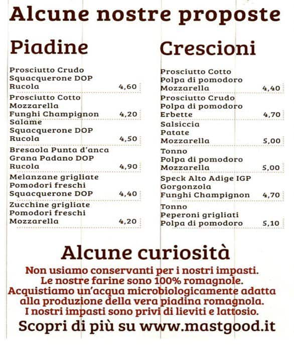Menu di Mastgood 