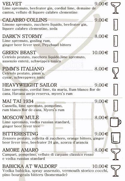 Menu de Felix Navigli