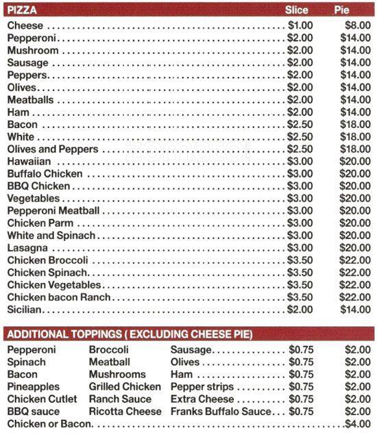 Joey's Pepperoni Pizza Menu Urbanspoon/Zomato