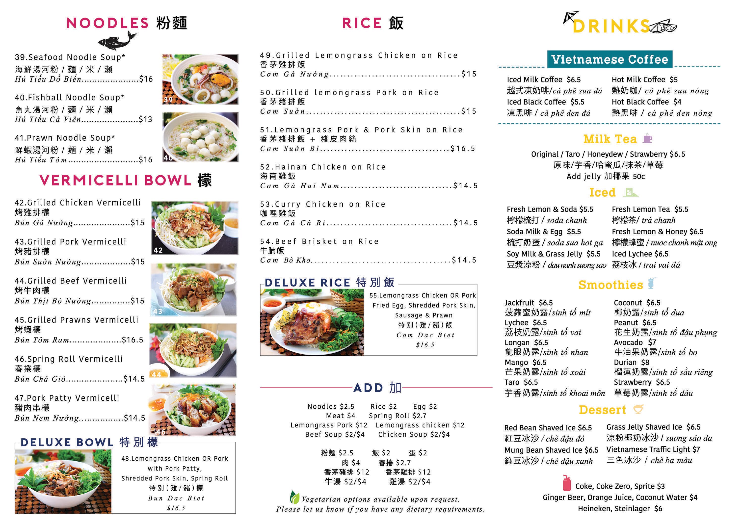 Saigon Kitchen Menu Menu For Saigon Kitchen Burswood Auckland