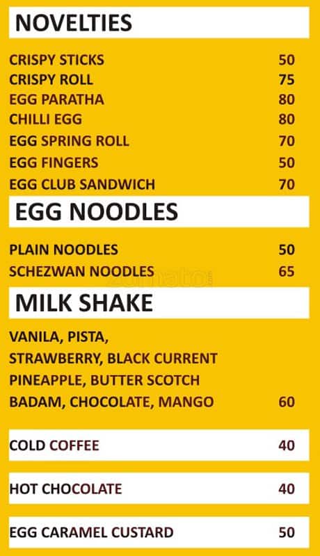 Yellow & White menu