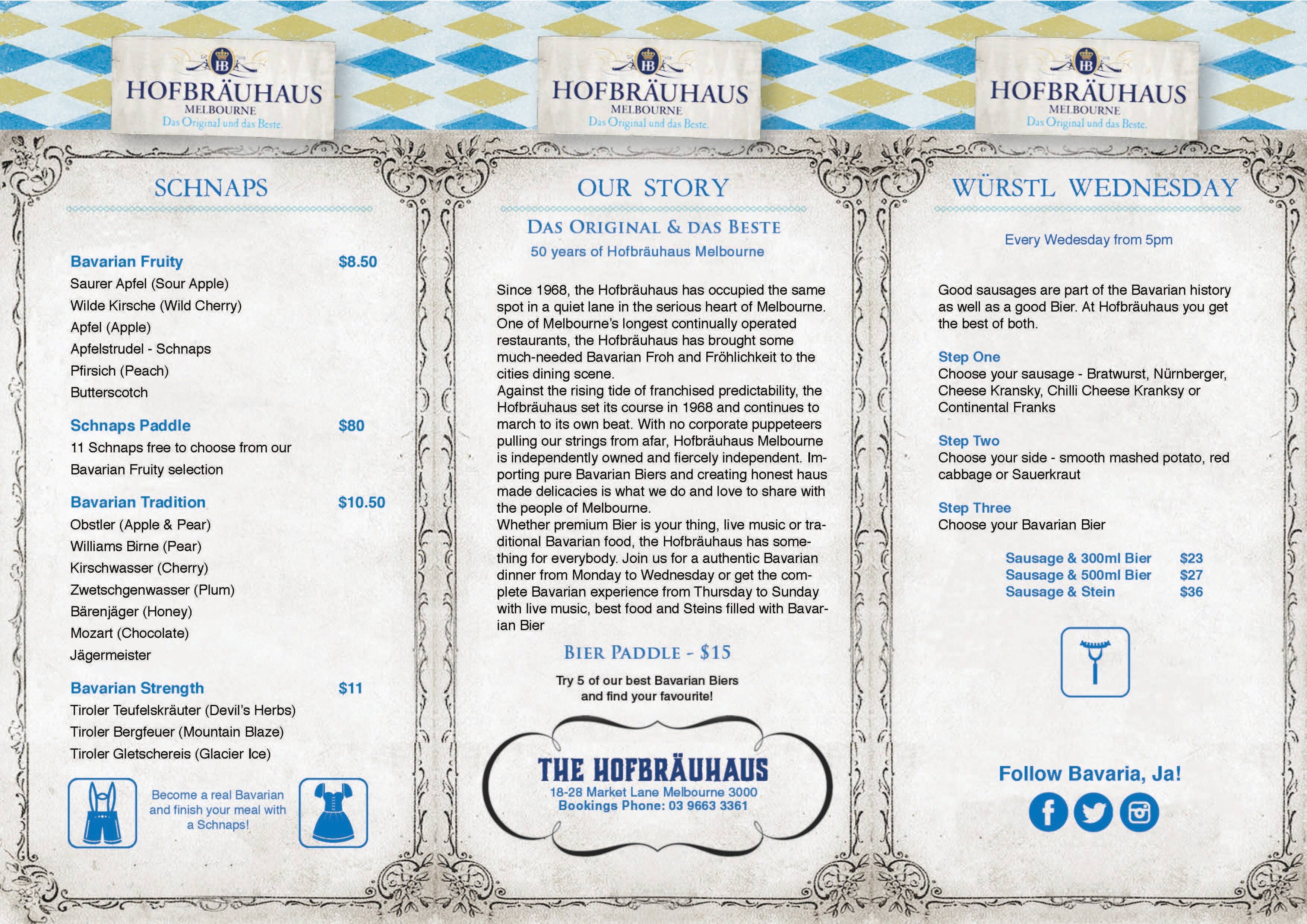 Hofbrauhaus Menu Menu For Hofbrauhaus Cbd Melbourne