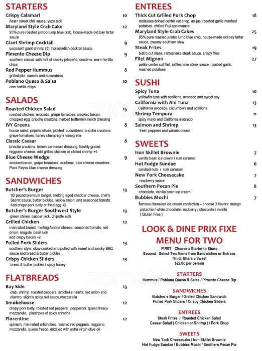 Ivy Kitchen Menu Menu For Ivy Kitchen Addison Addison