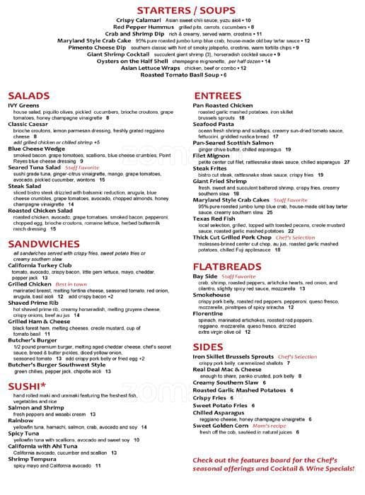 Ivy Kitchen Menu Menu For Ivy Kitchen Addison Addison