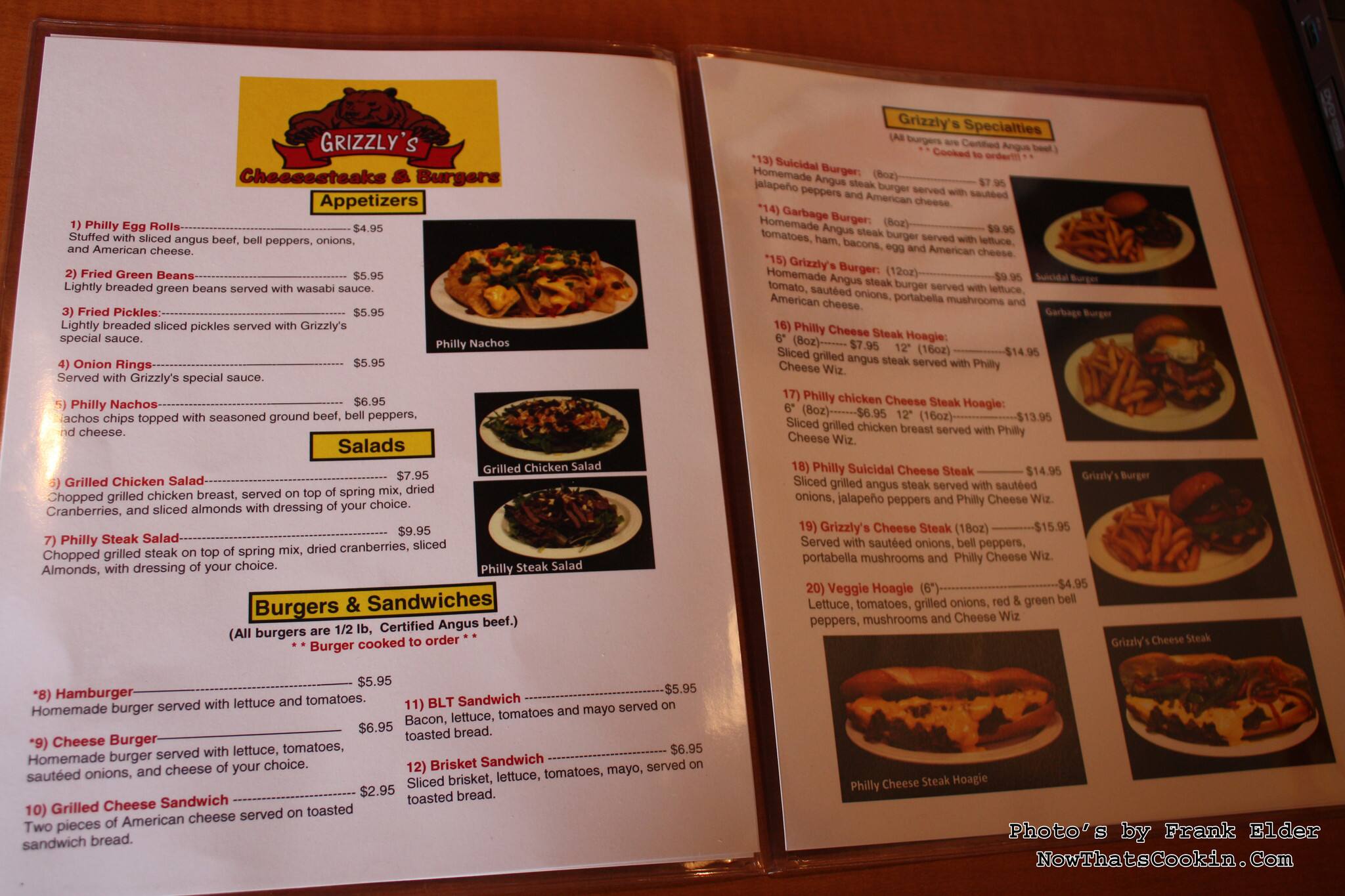 Grizzly's Cheesesteaks & Burgers Menu Urbanspoon/Zomato