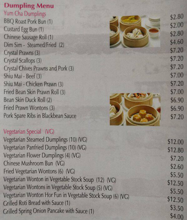 Menu at Lily in the Valley restaurant, Upper Ferntree Gully