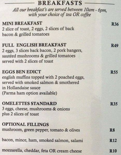 Tony's Roma Menu, Menu for Tony's Roma, Table View, Cape ...