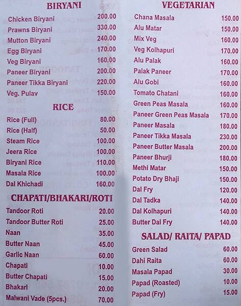 Malwani thaat menu