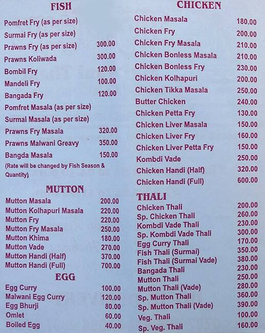 Malwani thaat menu