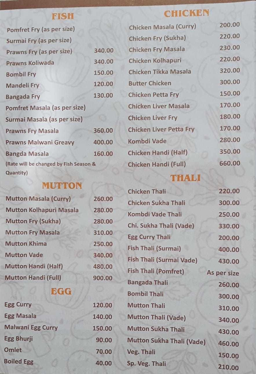 Malwani thaat menu