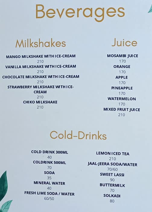 Hotel Govind Garden menu