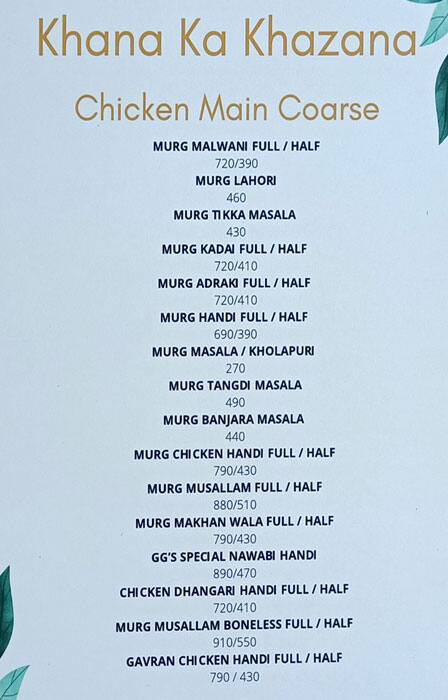 Hotel Govind Garden menu