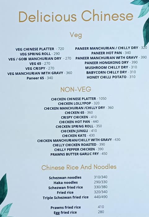 Hotel Govind Garden menu