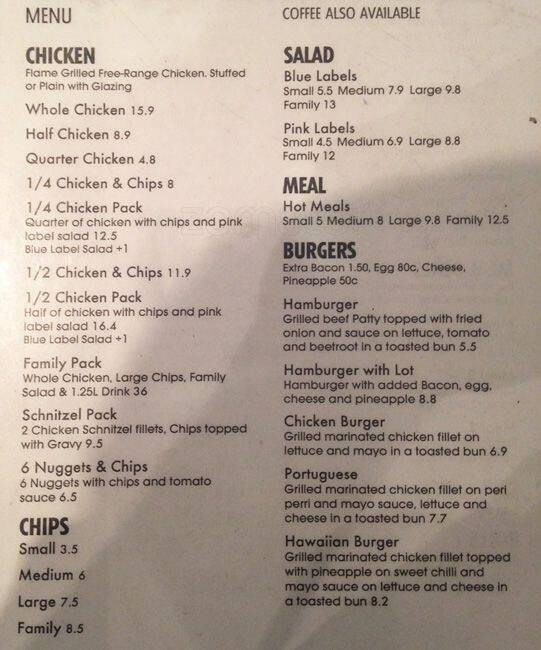 Chicken Licken Menu Prices