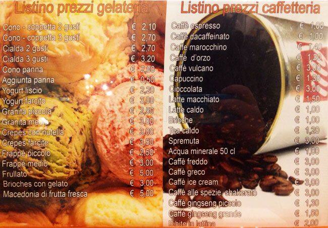 Menu di Gelateria In and Out Sesto San Giovanni 