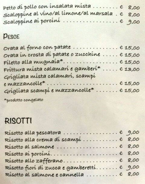 Menu di Sale e olio 