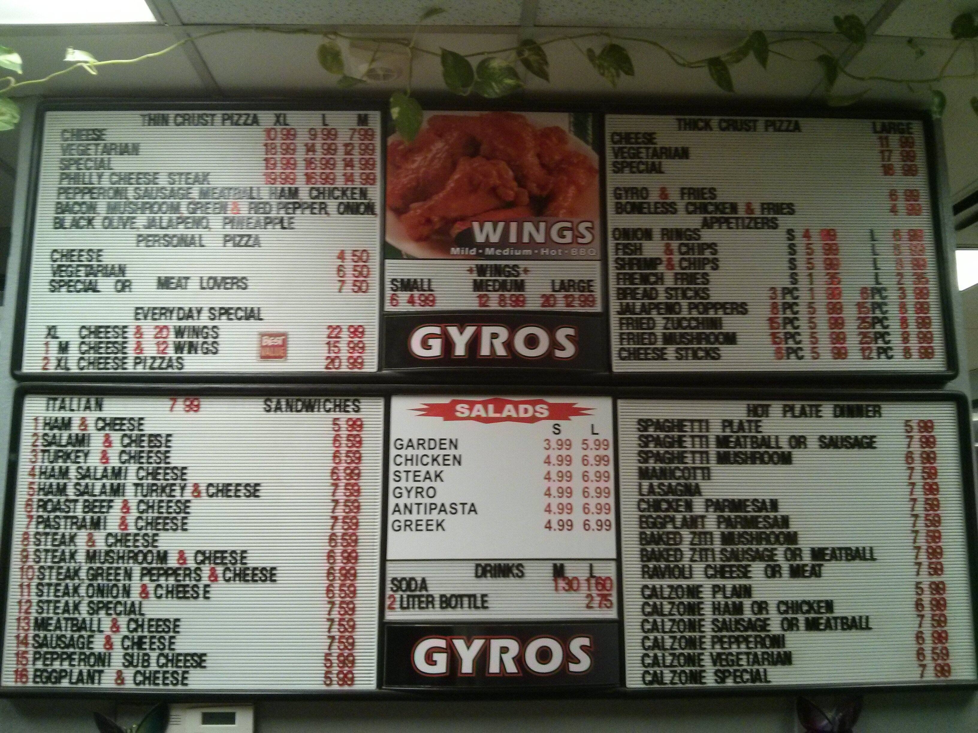 Bruno's Pizza & Wings Menu Urbanspoon/Zomato