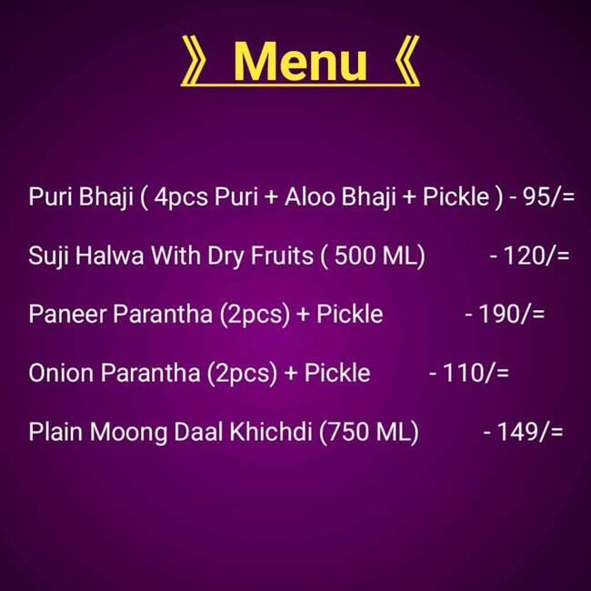 Vaishno Kitchen menu