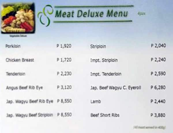 Menu At Healthy Shabu-shabu Restaurant, Mandaluyong, 18 Adb Ave