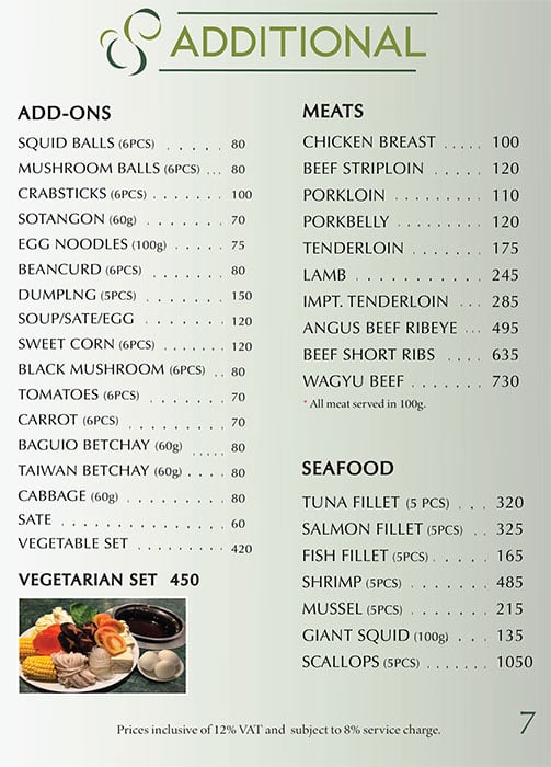 Menu at Healthy Shabu-Shabu restaurant, Makati, Rockwell Drive R1 Level