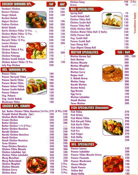 Chawla's Chic Inn Menu, Menu for Chawla's Chic Inn, Shalimar Bagh, New ...