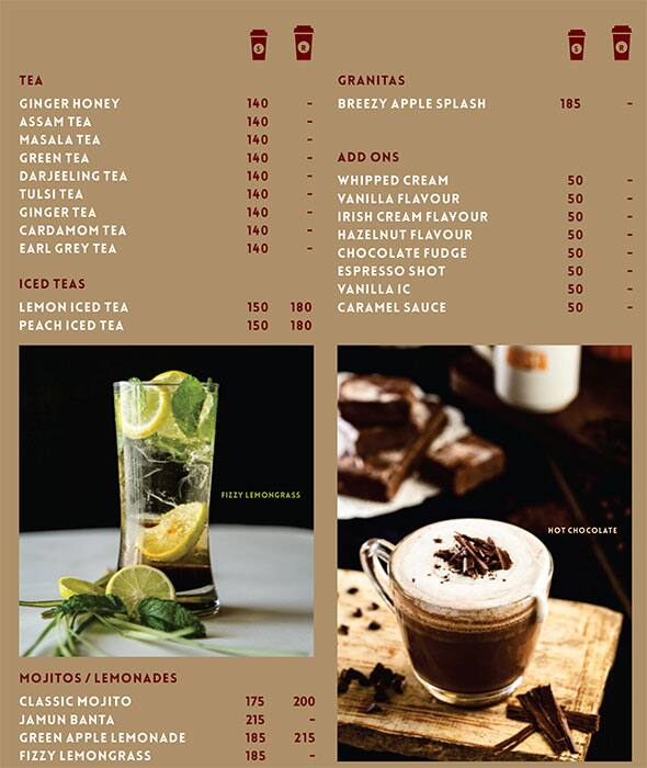 Barista Menu, Menu for Barista, Model Town, Ludhiana Zomato