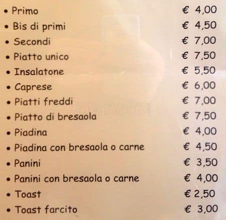 Menu di Solerico Cafè 