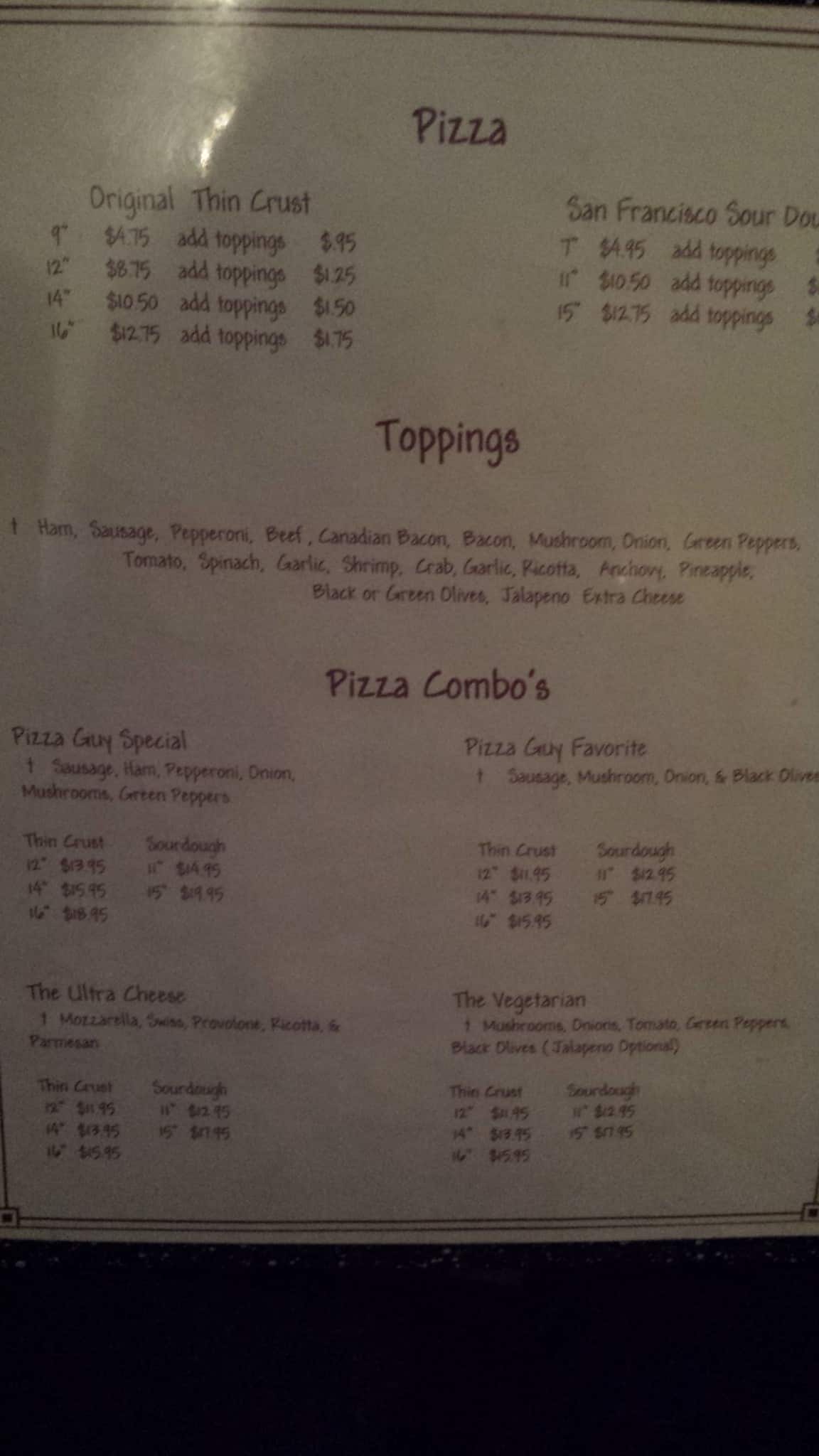 Bernie & Bettys Pizza Menu Urbanspoon/Zomato