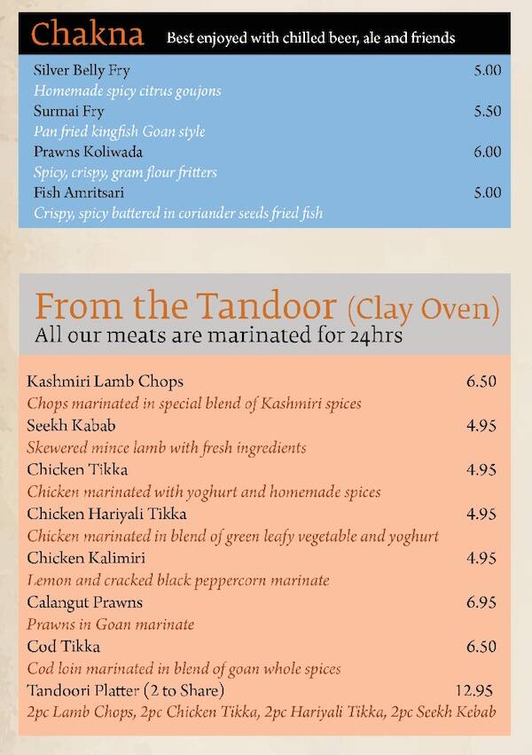 Menu at Copper Lounge restaurant, Stockport