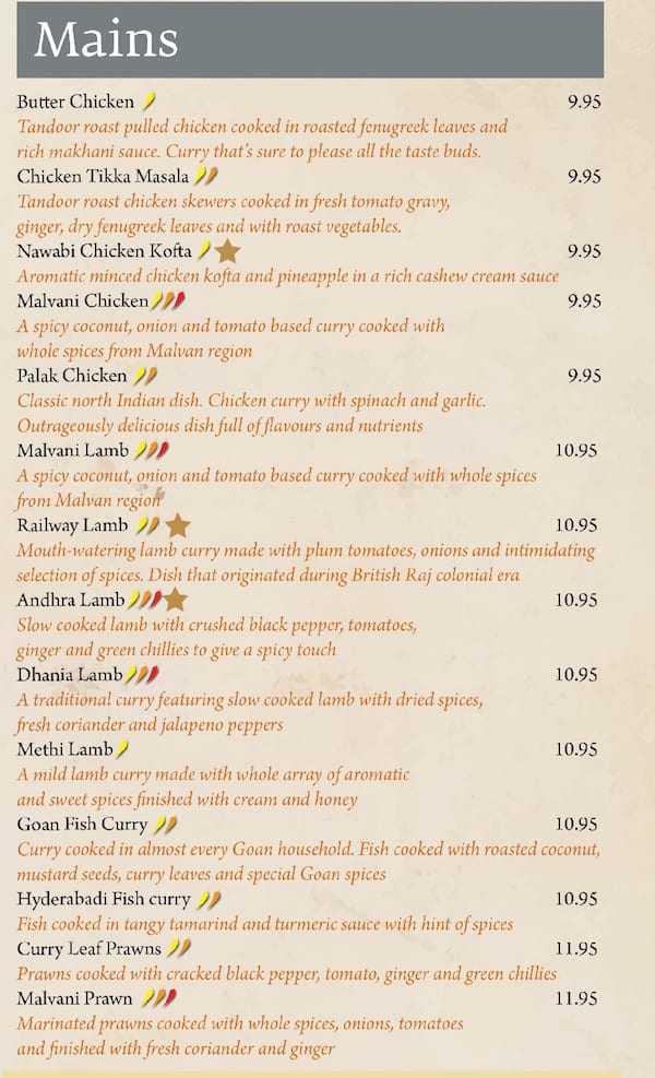 Menu at Copper Lounge restaurant, Stockport