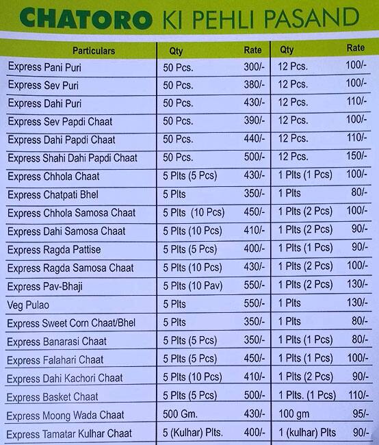 Guptaji S Chaatwala Menu Menu Podniku Guptaji S Chaatwala Chaoni Nagpur