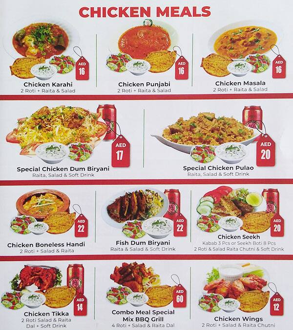 Menu at Pizza Inn restaurant, Dubai, Al Rolla Street