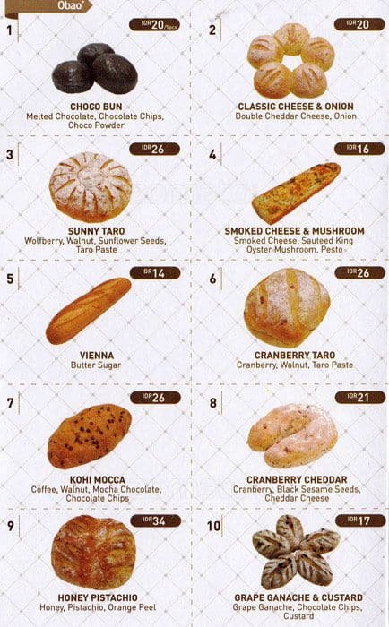 Francis Artisan Bakery Menu, Menu for Francis Artisan Bakery, Thamrin
