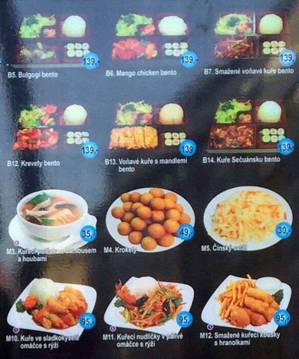 Carta del restaurante Matsuko Chinese/Japanese, Praga