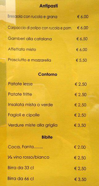 Menu di Amadeus Bar Caffetteria 