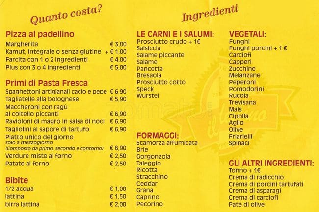 Menu di Il Padellino 