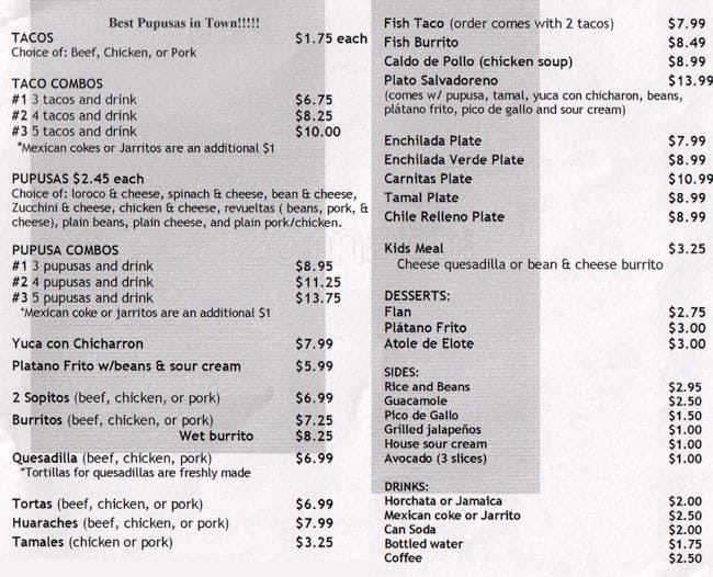 rico tico jungle grill menu