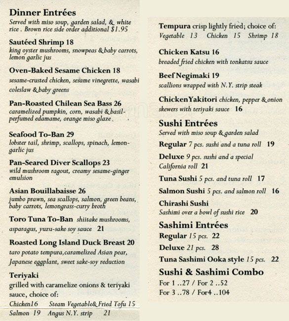 Menu at OOKA Sushi. Bar. Hibachi Steak house, Doylestown, 110 Veterans Ln