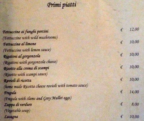 Menu di Il Giardino Di Albino 
