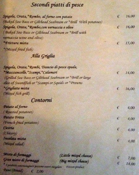 Menu di Il Giardino Di Albino 
