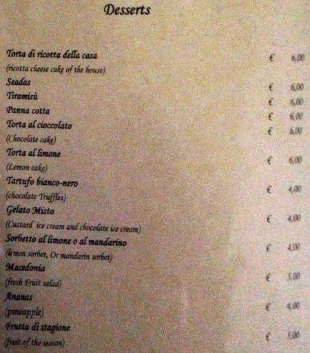 Menu di Il Giardino Di Albino 