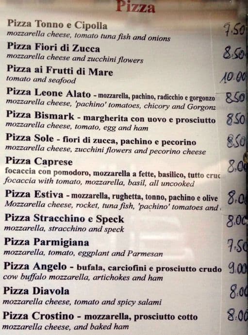 Menu di Ristorante Pizzeria Discovolante 