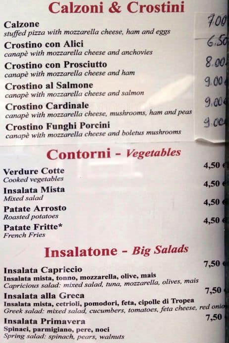 Menu di Ristorante Pizzeria Discovolante 