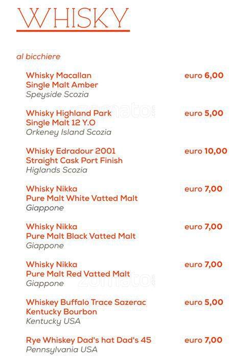 Menu di Morsi & Rimorsi 