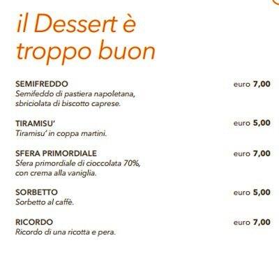 Menu di Morsi & Rimorsi 